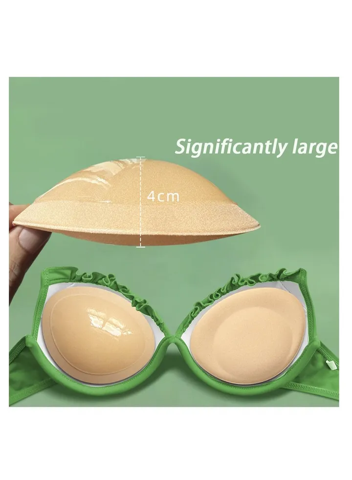 2 Pairs Bra Inserts , Self-adhesive Swimsuit Bra Pads ,Inserts Removable Silicone , Bra Lift Sticky Cups ,Bra Underwear Inner Lining Thickened Version , Gather Together to Adjust Size