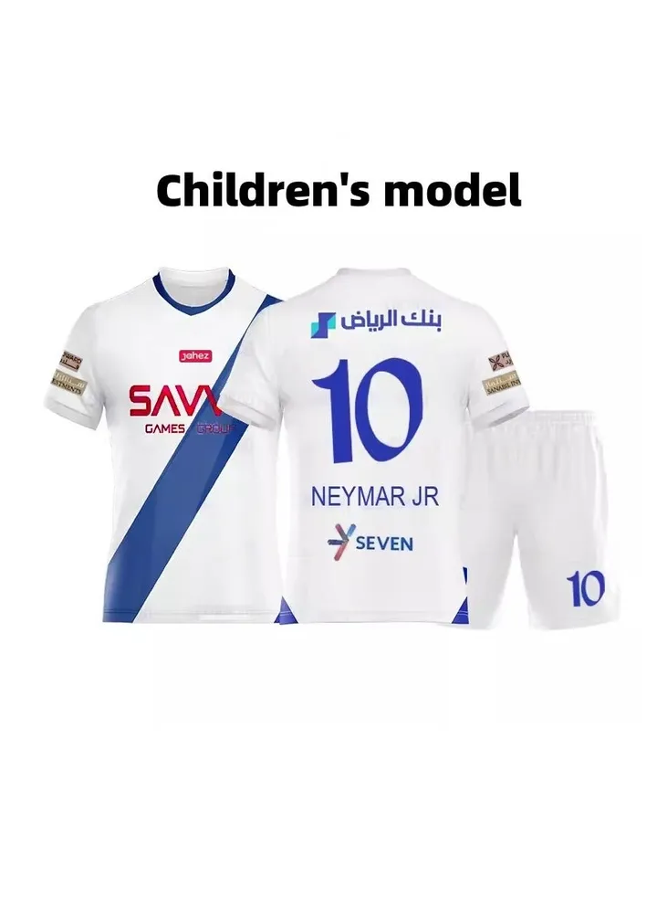 M MIAOYAN Neymar Riyadh Crescent No. 10 away jersey football jersey set game training children's jersey