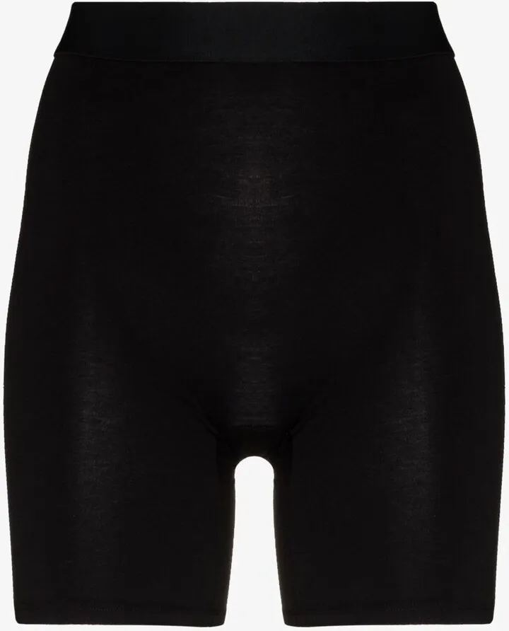 Black Cotton Comfort Mid-Thigh Shorts
