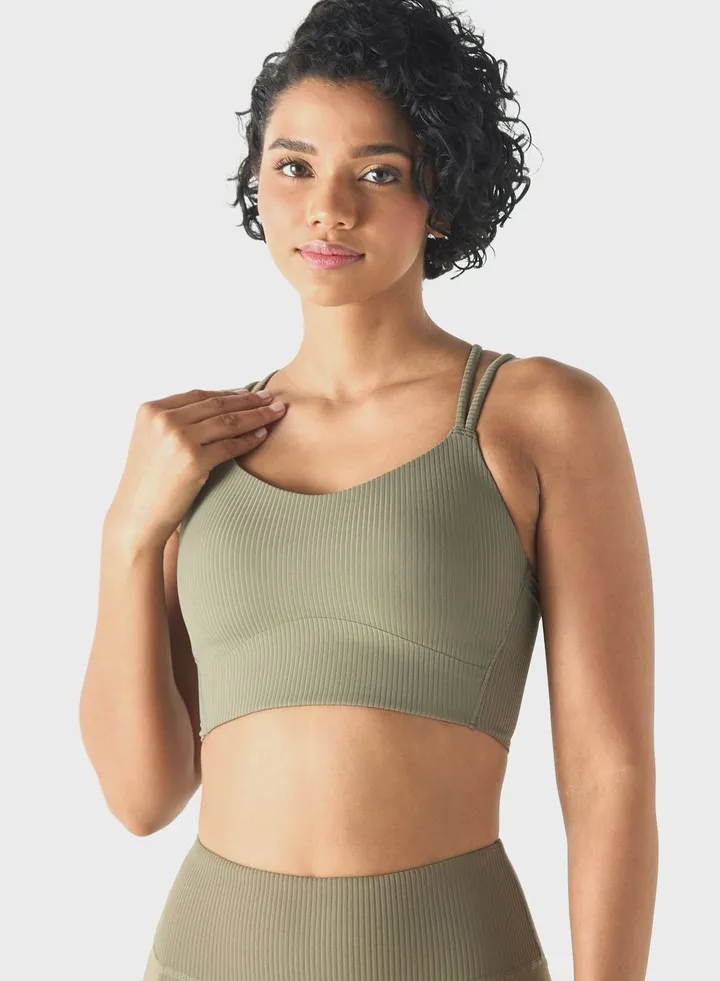 Logo Ribbed Bra
