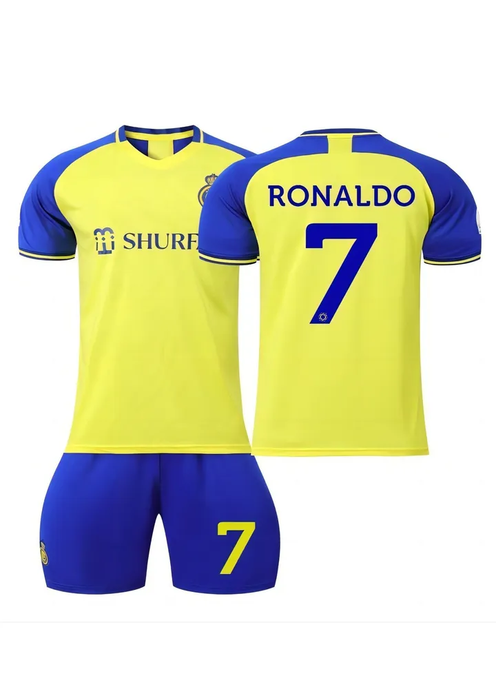 M MIAOYAN Saudi Riyadh Victory Team Ronaldo jersey No. 7 football suit suit children's men's and women's football team uniforms