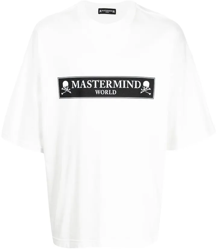 boxed logo-print skull T-shirt