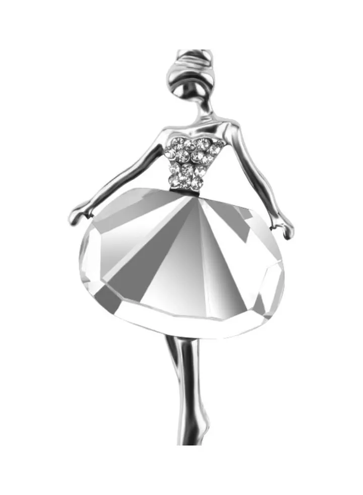 Crystal Fashionable Ballet Dancing Girl Brooch