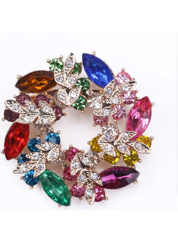 Exquisite Rhinestone Flower Dress Brooch