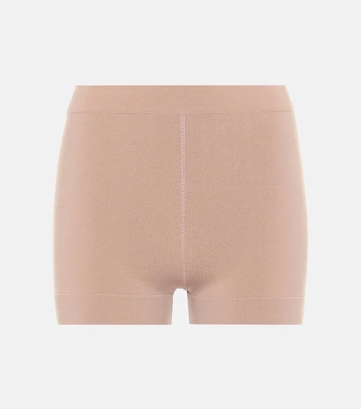 High-rise wool-blend shorts