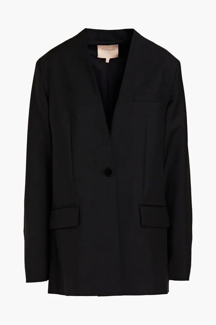 Wool and mohair-blend crepe blazer