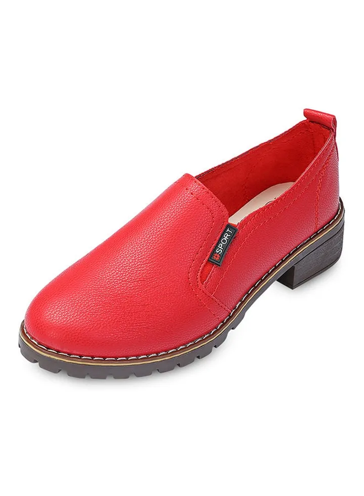 Casual Slip-On Loafer Shoe Red