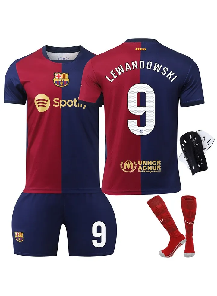 2024 European Cup Barcelona Children's Youth Football Jersey Four-piece Set No. 9