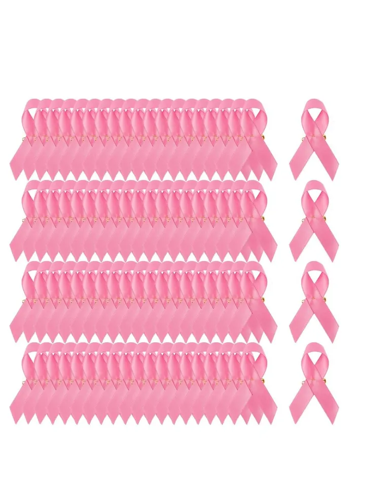 Pink Breast cancer Awareness Ribbon label pin 80 Pcs