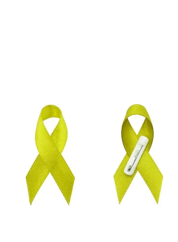 Awareness lapel pins for raising funds, charity and awareness campaigns ribbon pins (Yellow Bladder Cancer Awareness Ribbon)