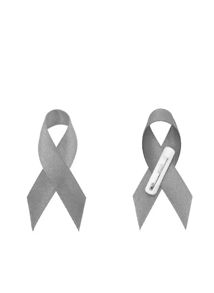 Awareness lapel pins for raising funds, charity and awareness campaigns ribbon pins (Grey Brain Cancer Awareness Ribbon)