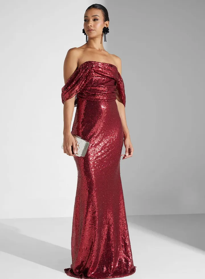 Off Shoulder Shimmer Mermaid Dress