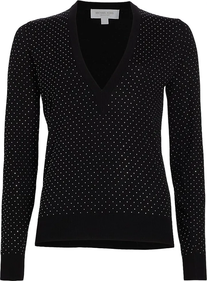 Studded V-Neck Sweater