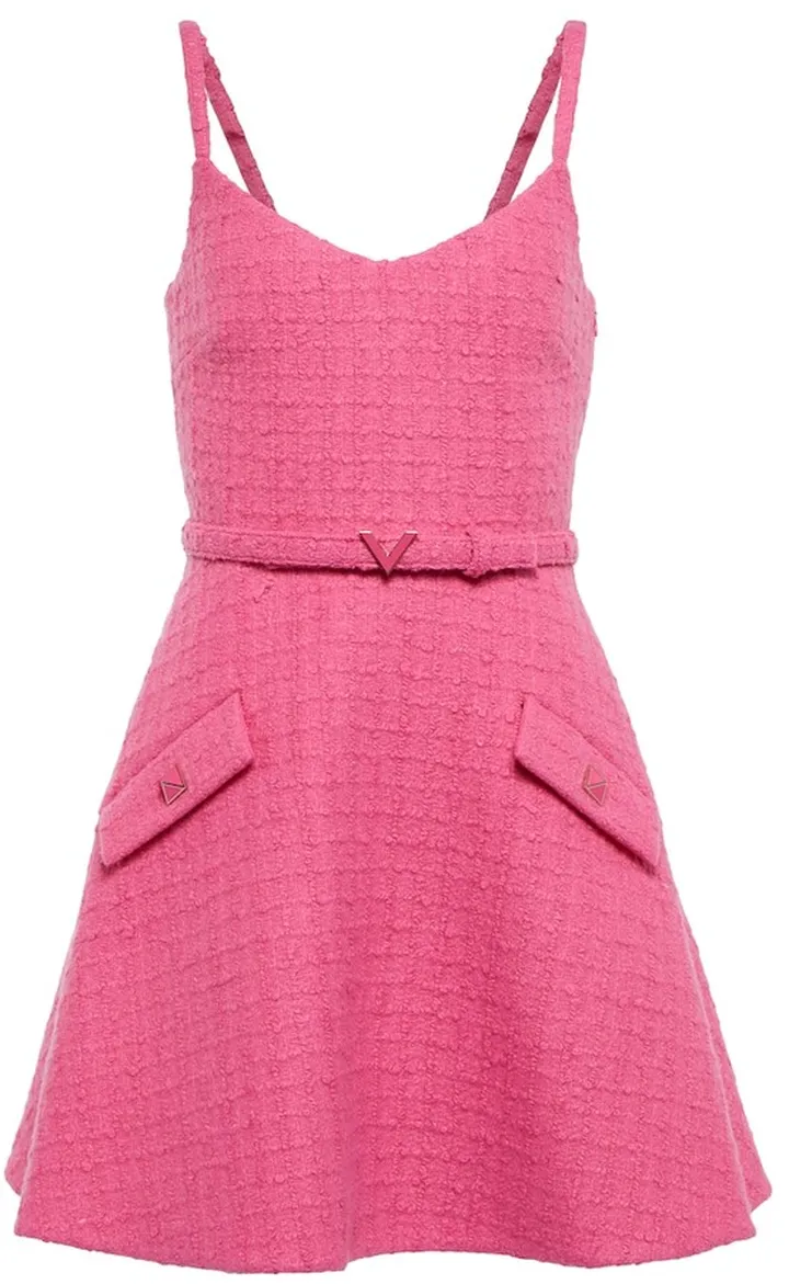 Wool-blend tweed minidress