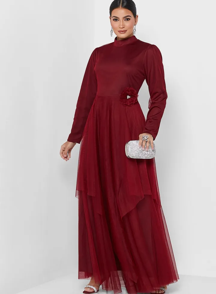 Waist Detail Tulle Dress