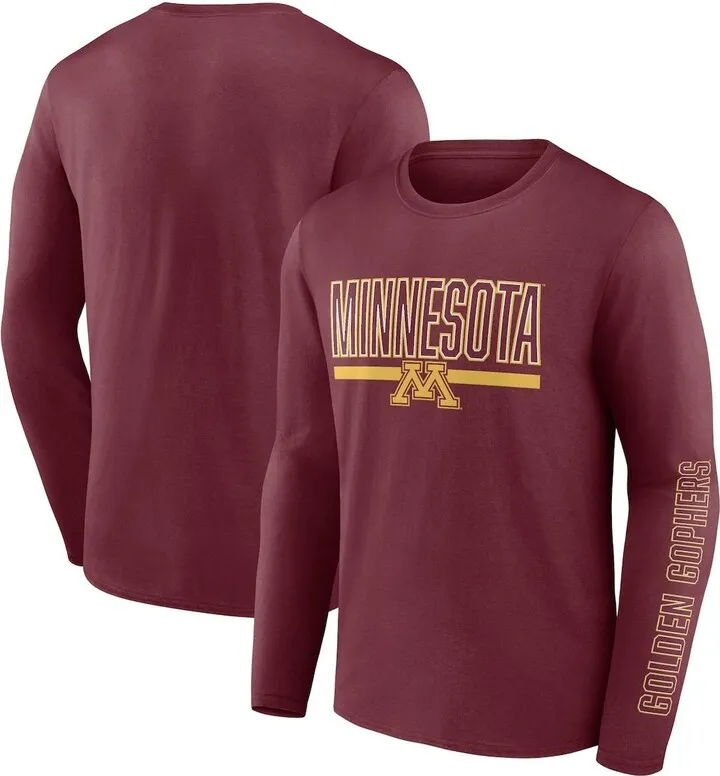 Men's Fanatics Branded Maroon Minnesota Golden Gophers Modern Two-Hit Long Sleeve T-shirt