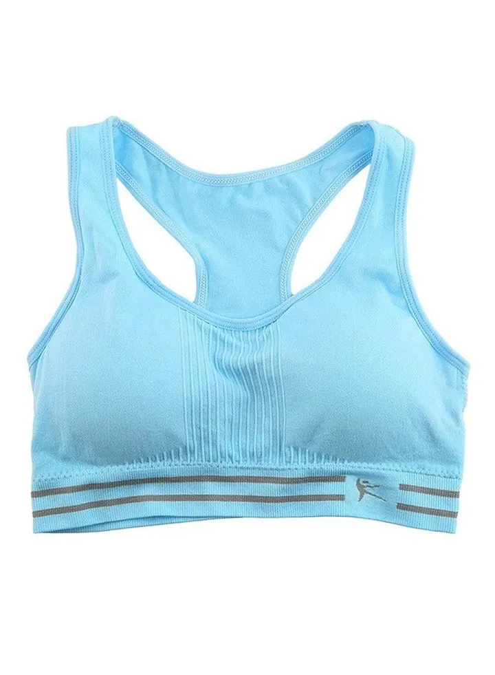 Seamless Racerback Sports Bra Blue