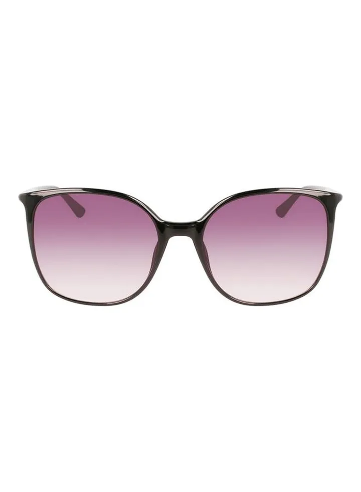 Women's Full Rim Injected Modified Rectangle Sunglasses CK22521S 5818 (001) Black