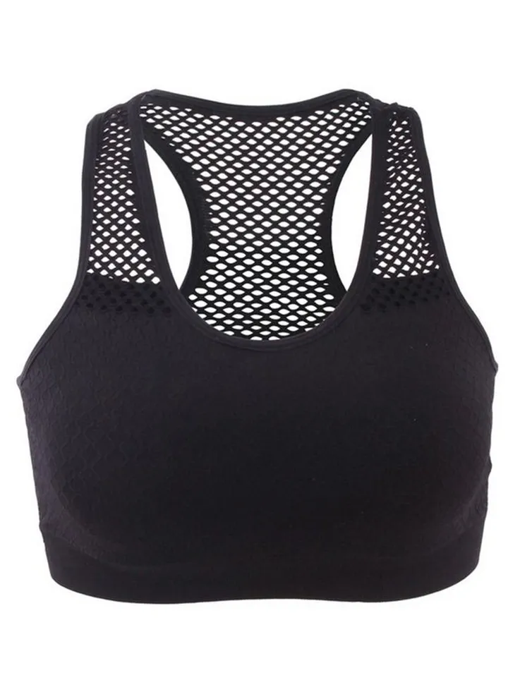 Mesh Quick Dry Sports Bra Black