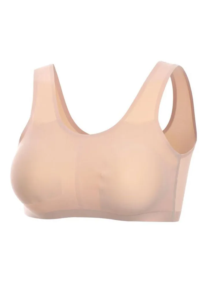 Sports Bras For Women Padded Wirefree Yoga Sleep Bra Beige