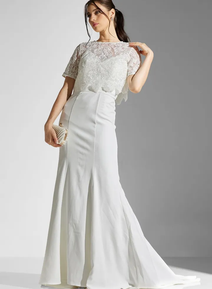 Embellished Lace Detail Bridal Dress