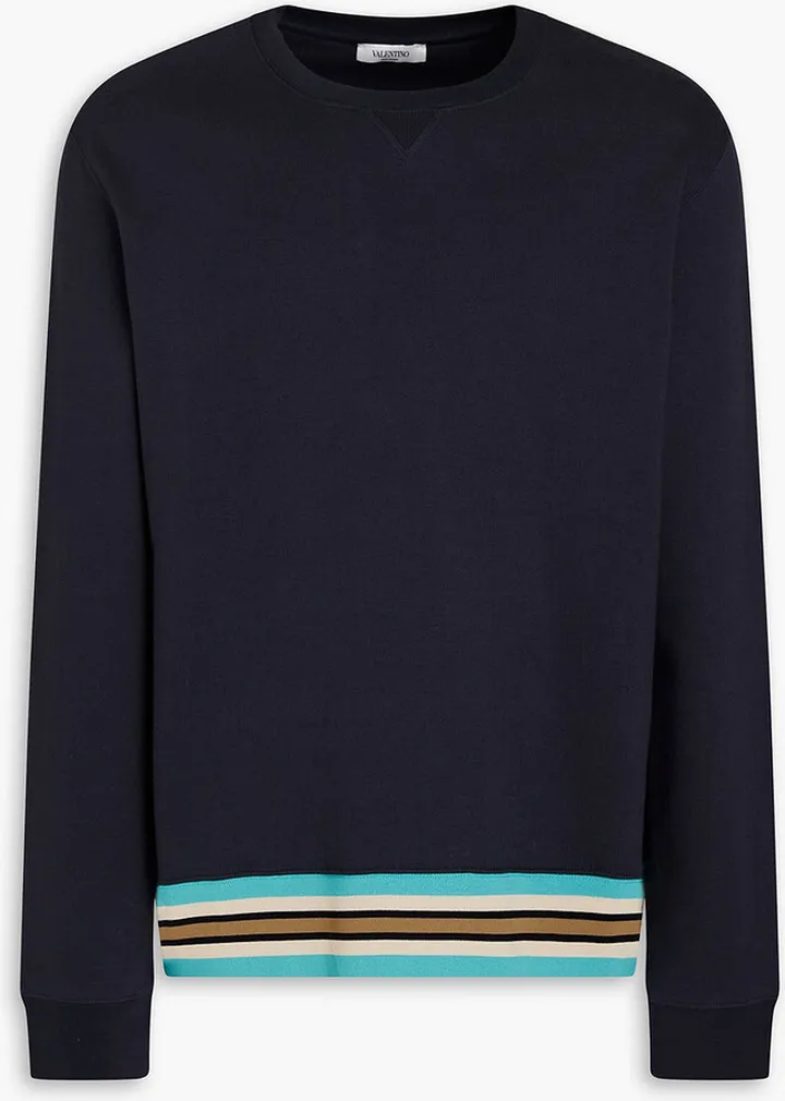 Striped French cotton-blend terry sweatshirt