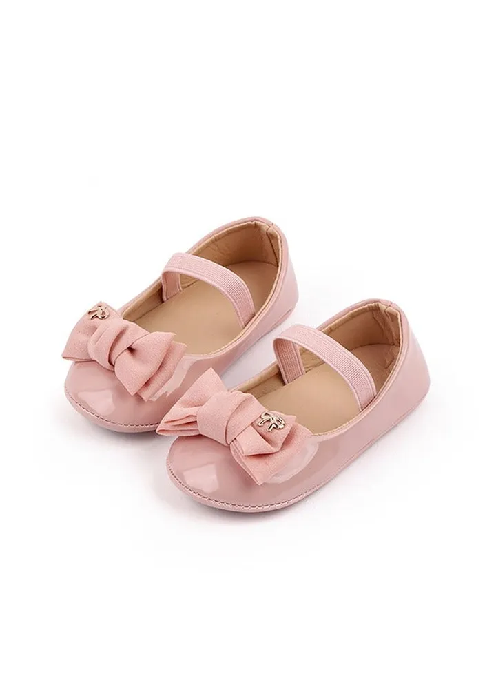 Baby Princess Bow Leather Shoes-Pink