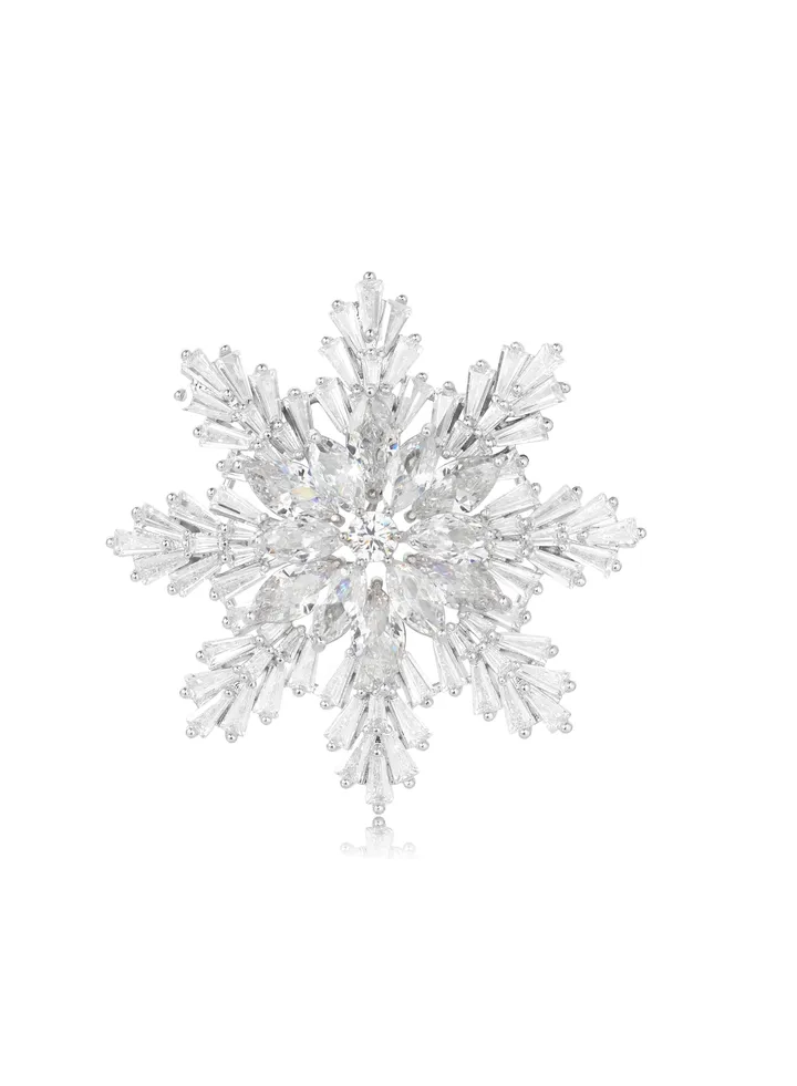 Three-dimensional Snowflake Brooch