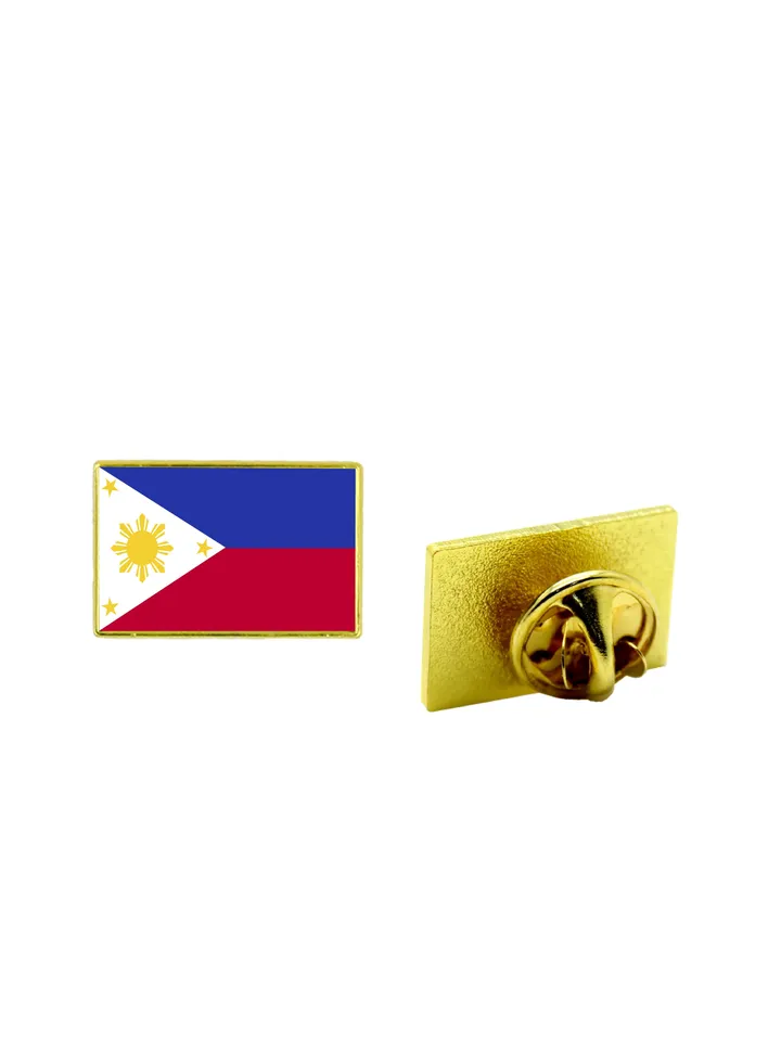 Philippines National Flag Lapel Pins and Brooch Badge to Show your Patriotism for Philippines Square Badge