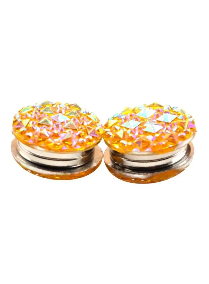 2-Piece Rhinestone Studded Magnetic Brooch