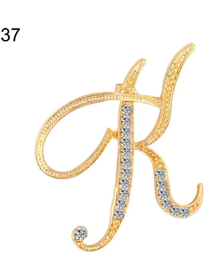 English Letters Alphabet K Brooch Pin