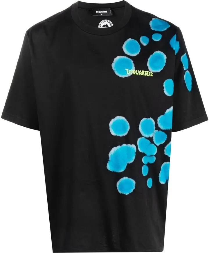 abstract-print logo T-shirt