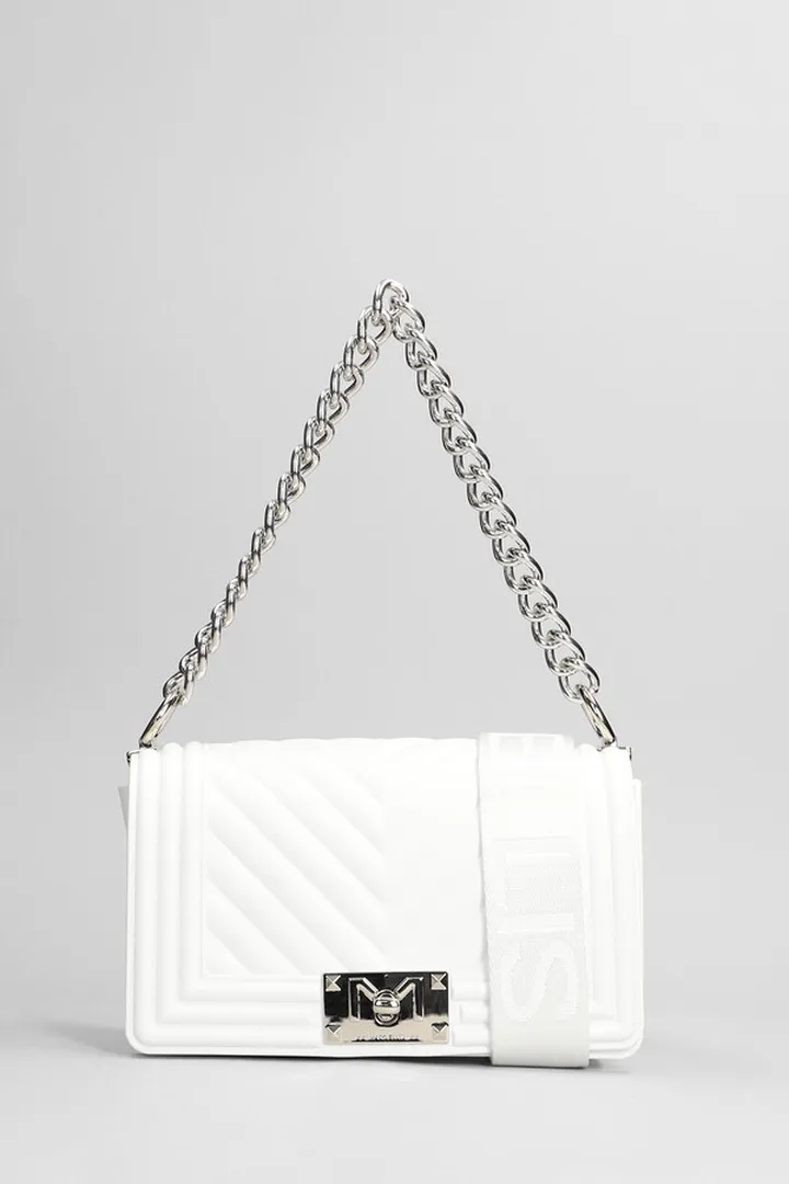 Flat S Shoulder Bag In White Pvc