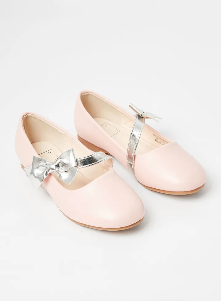 Girls Velcro Detail Stylish Ballerina Pink