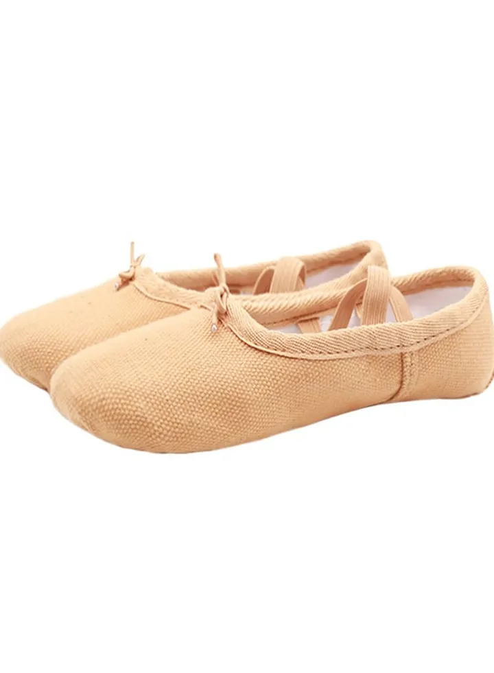 Soft Bottom Dance Shoes Ballet Yoga Shoes Girls Dancing Shoes Beige Color