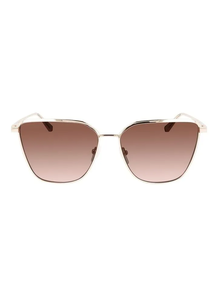 Women's Full Rim Metal Square Sunglasses CK22104S 6015 (718) Gold / Blush