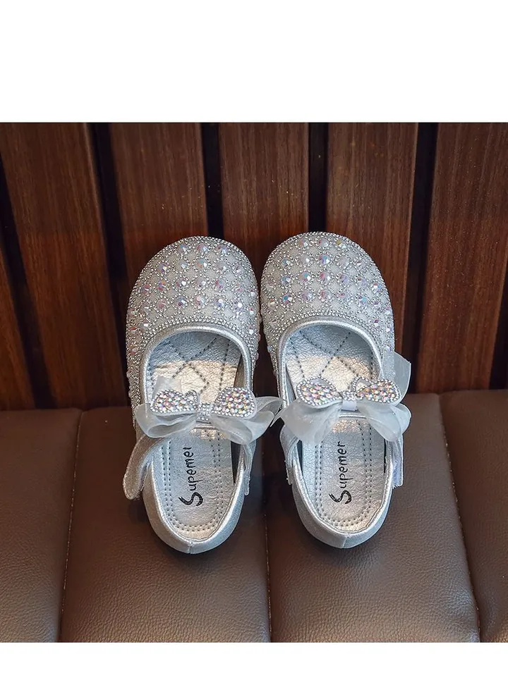 Girls leather shoes soft sole fashionable 2023 new princess shoes for kids