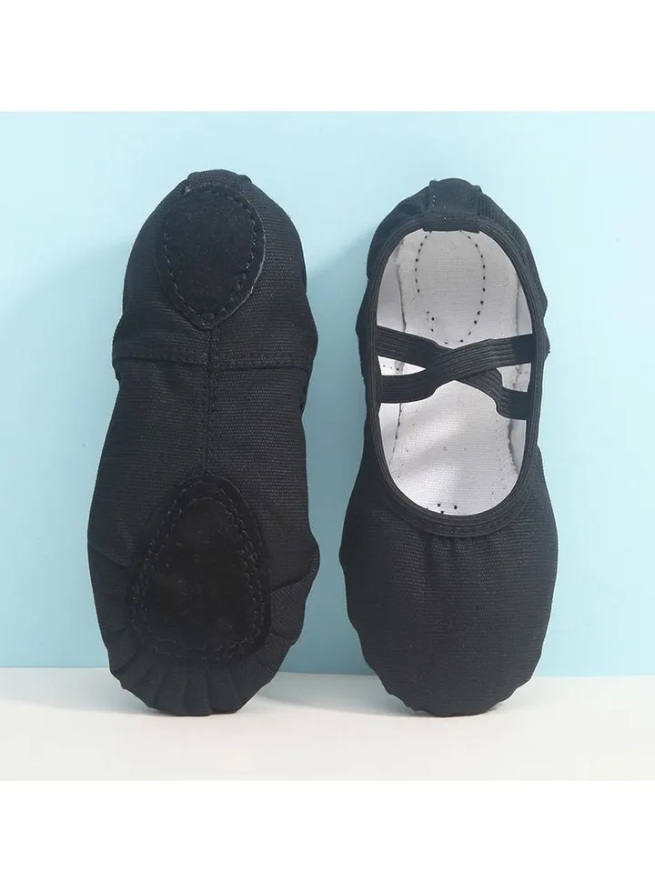 Lace-up Free Children's Dance Shoes Indoor Soft Sole Ballet Shoes Black