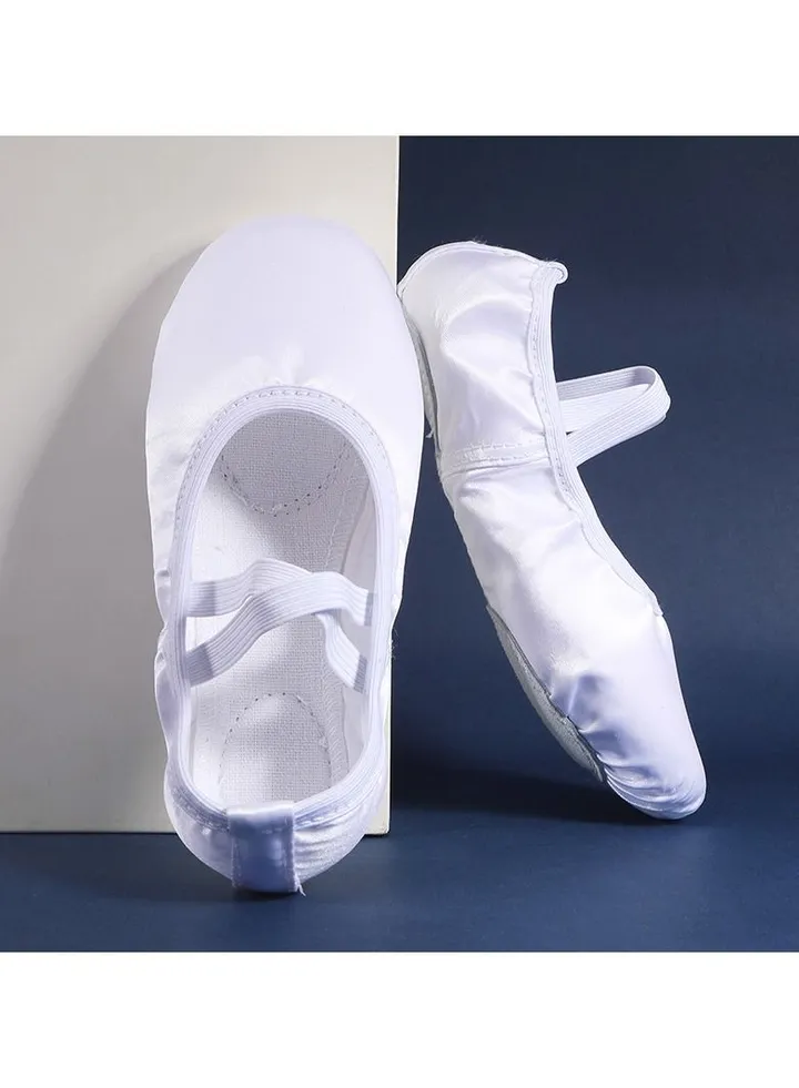 Girls' Solid Color Ballet Shoes White