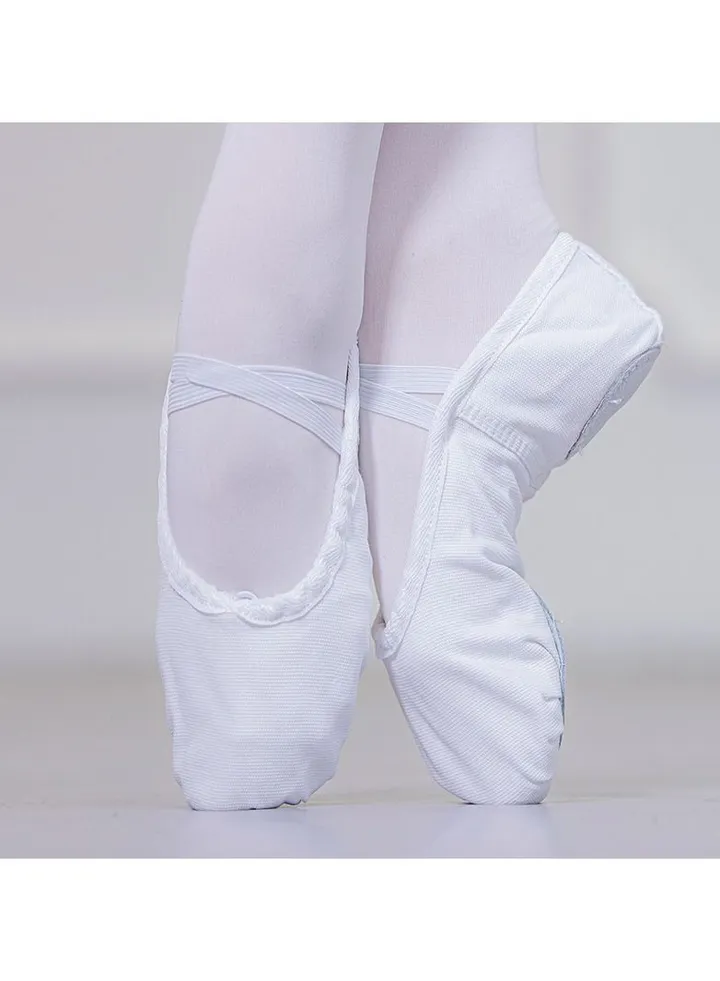 Drawstring Children's Dance Shoes Indoor Soft Sole Ballet Shoes White