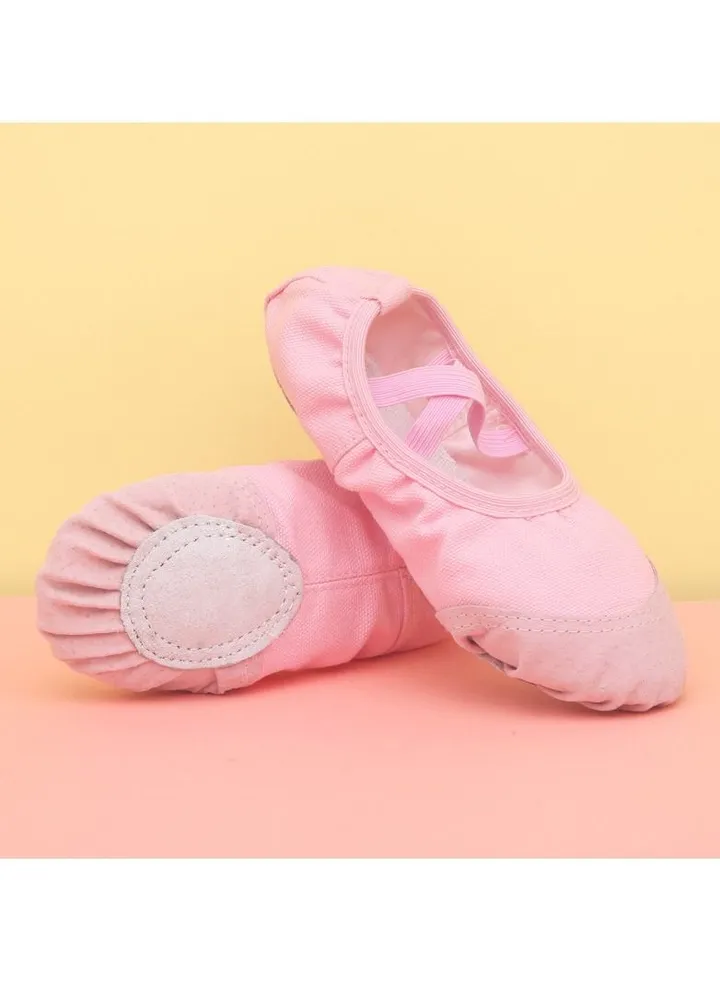 Girls Soft Sole Training Shoes Ballet Dance Shoes Pink
