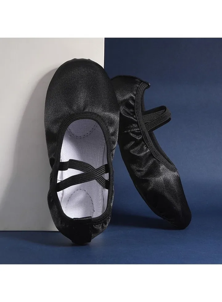 Girls' Solid Color Ballet Shoes Black