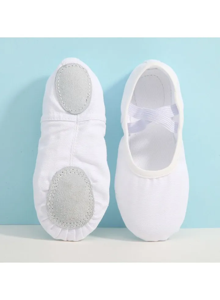 Lace-up Free Children's Dance Shoes Indoor Soft Sole Ballet Shoes White