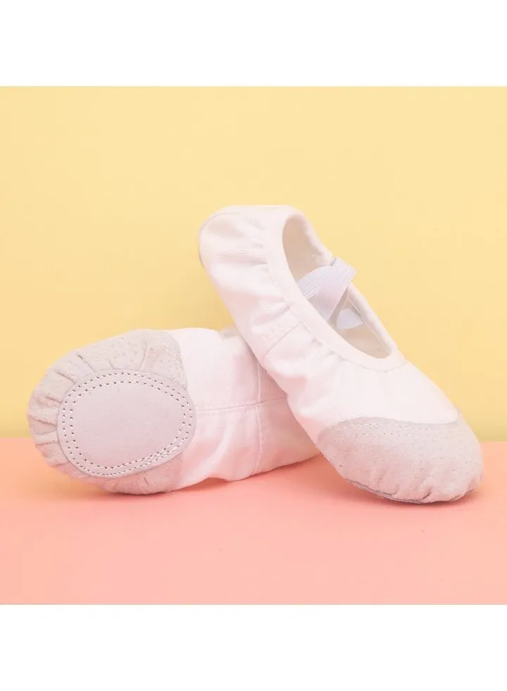 Girls Soft Sole Training Shoes Ballet Dance Shoes White
