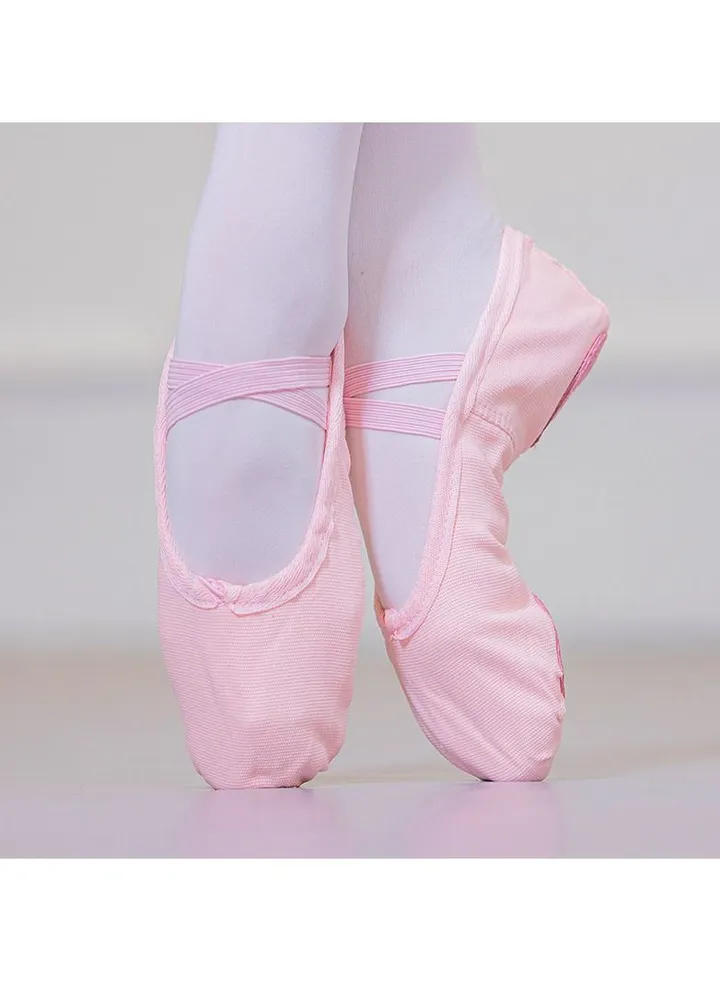 Girls Drawstring Children's Dance Shoes Indoor Soft Sole Ballet Shoes Light Pink