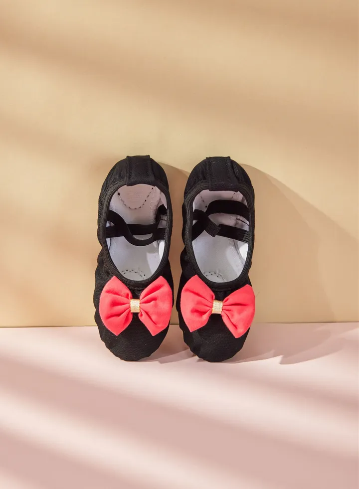 Children's Dance Shoes, Soft Soled Training Shoes, Ballet Shoes Red shoe flower