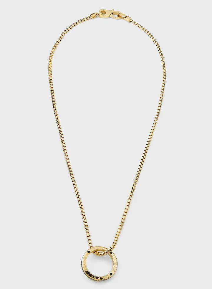 Casual Pave Ring Necklace