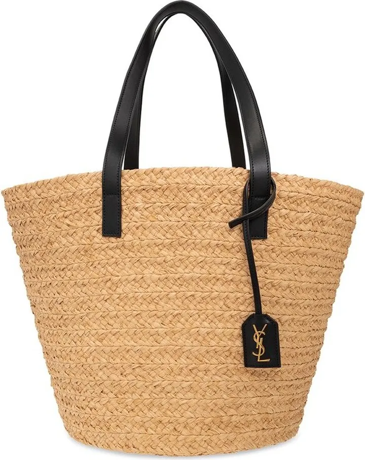 Saint Laurent Logo Tag Interwoven Tote Bag