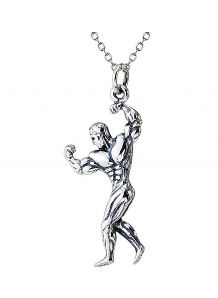 925 Sliver Fitness Pendant Necklace