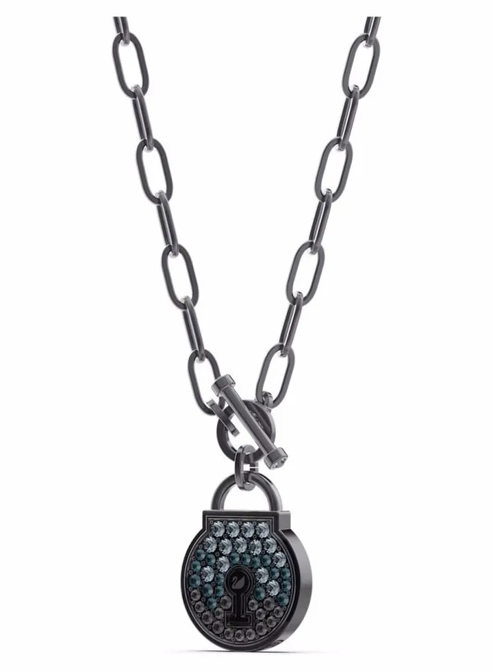 Men's Fashion Necklaces lock, black, black retouch